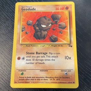 Geodude 47/62 Fossil Set Pokémon Card 1999
